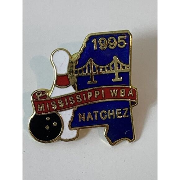 Mississippi WBA 1995‎ Natchez Lapel Pin Womens Bowling Association - Picture 1 of 5
